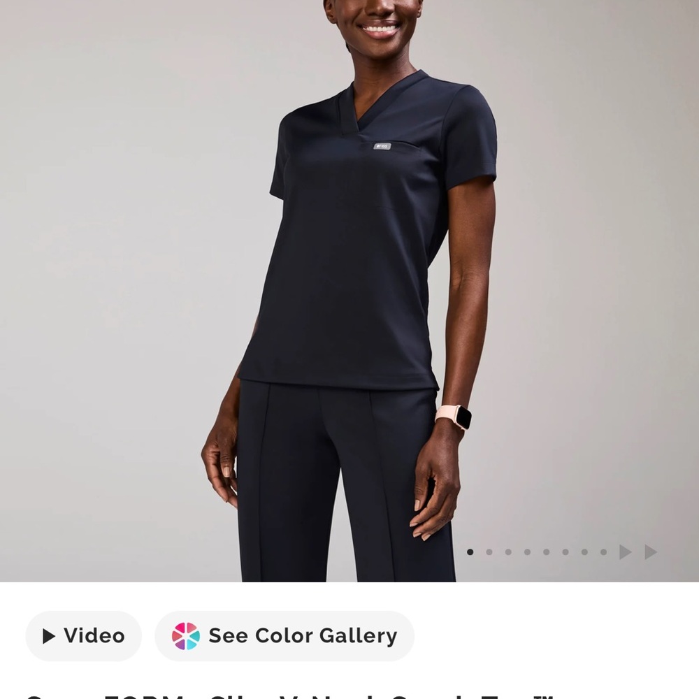 Figs Women's Navy FORMx Slim V-Neck Scrub Top